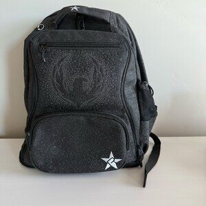 Rebel Athletic Cheer Backpack Black Sparkle Glitter Star Full Size Bag *READ